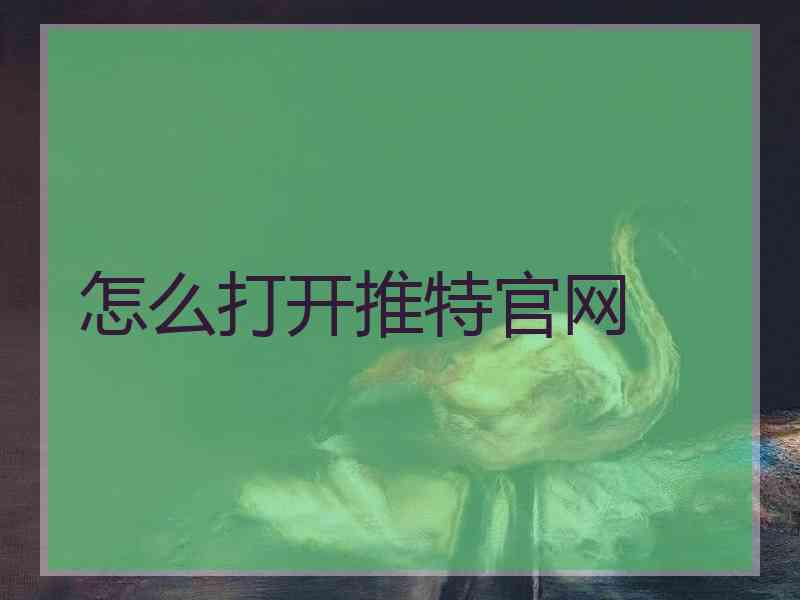 怎么打开推特官网