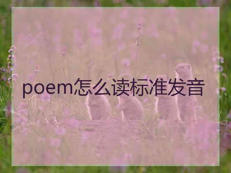 poem怎么读标准发音