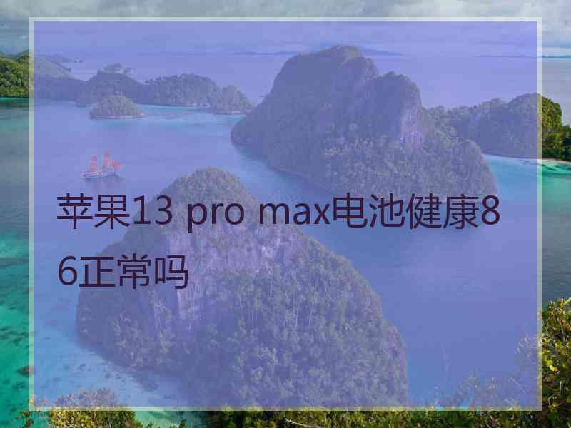 苹果13 pro max电池健康86正常吗