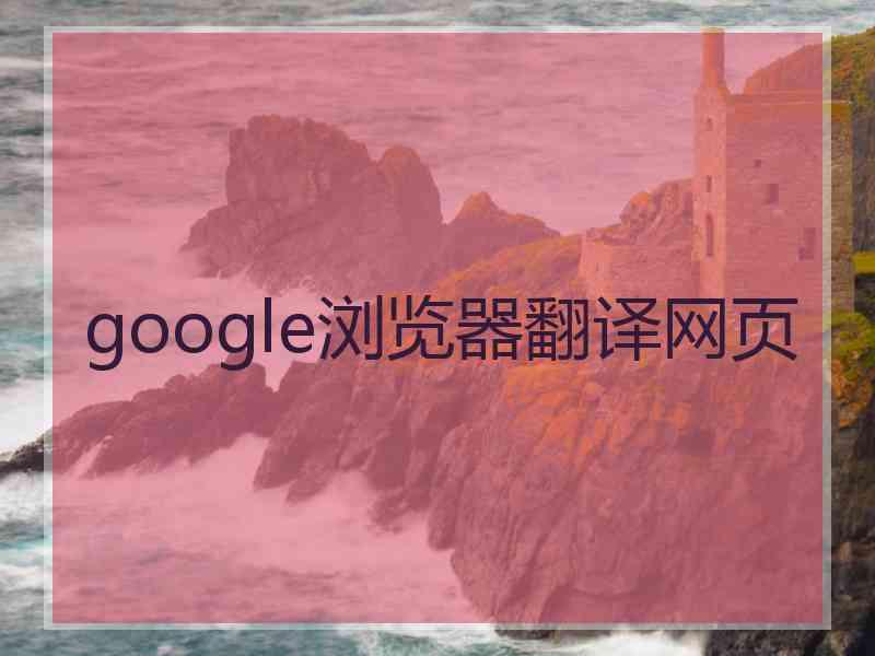 google浏览器翻译网页