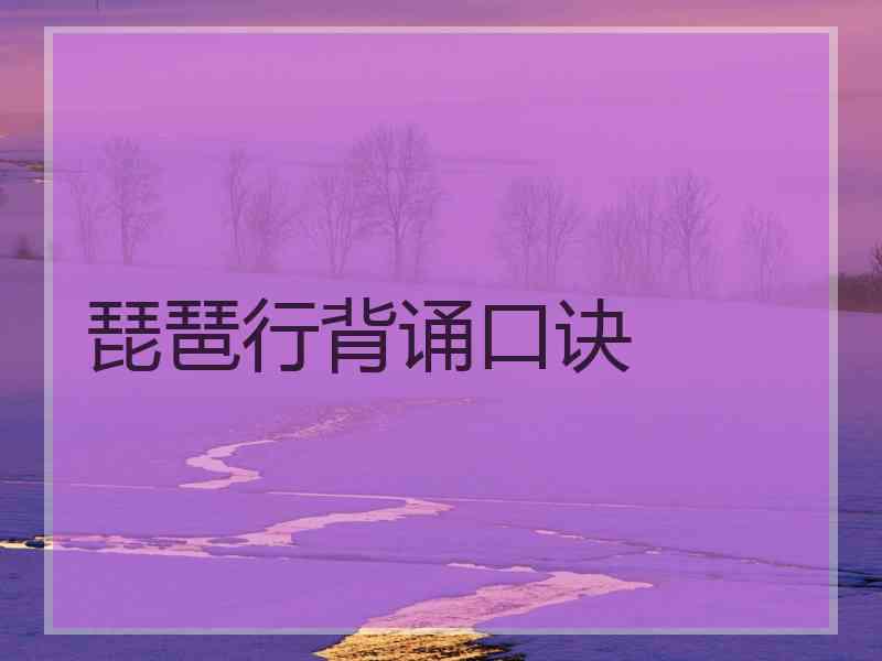 琵琶行背诵口诀