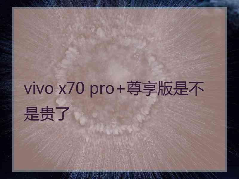 vivo x70 pro+尊享版是不是贵了