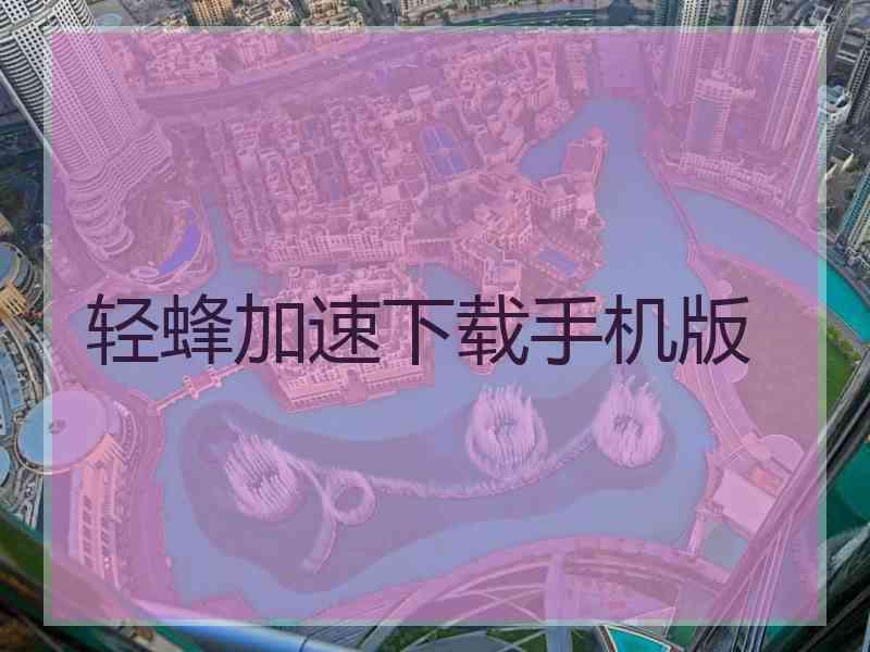 轻蜂加速下载手机版