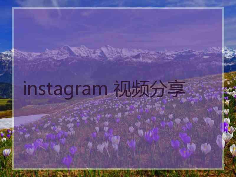 instagram 视频分享