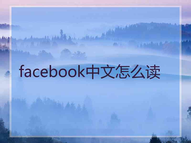 facebook中文怎么读