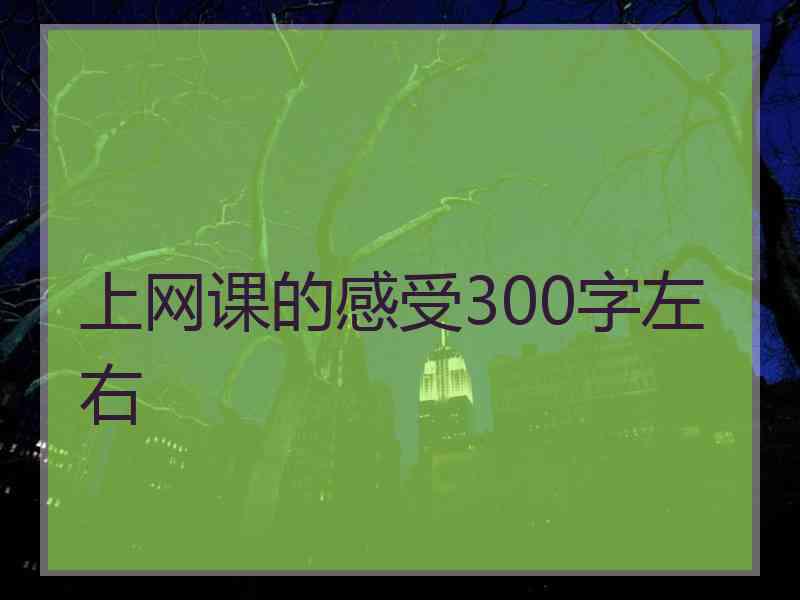 上网课的感受300字左右