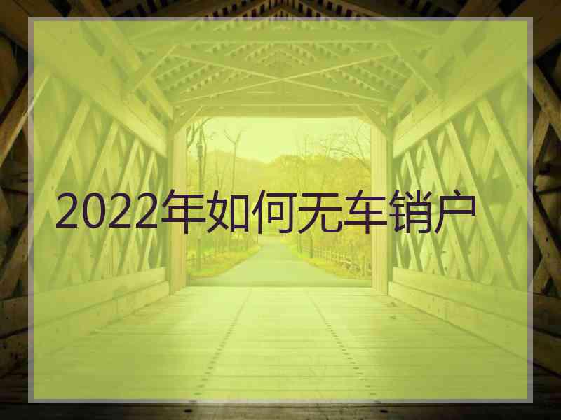 2022年如何无车销户