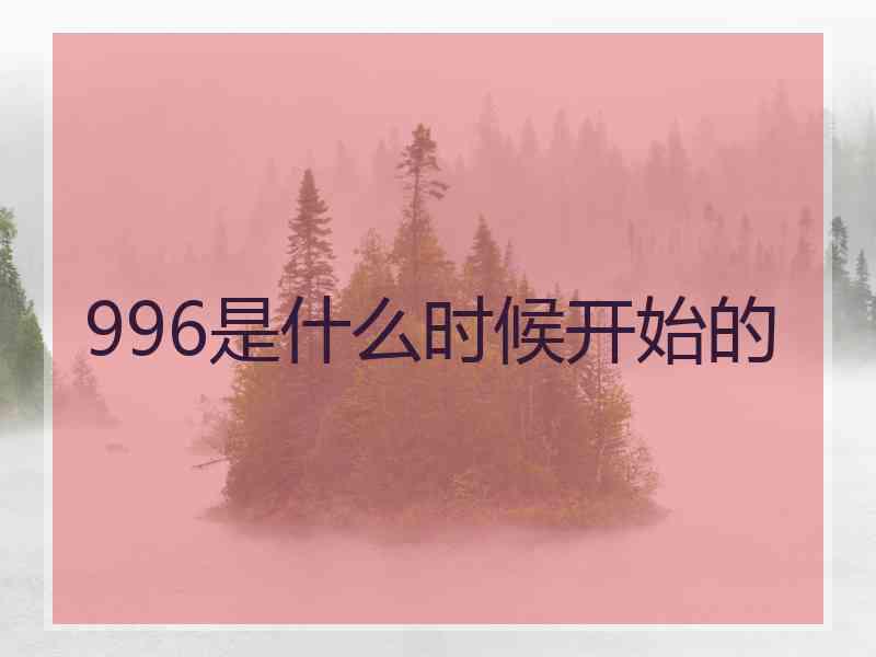 996是什么时候开始的