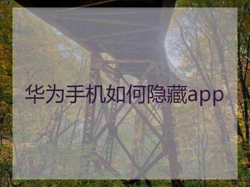 华为手机如何隐藏app