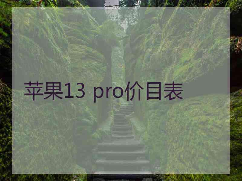 苹果13 pro价目表