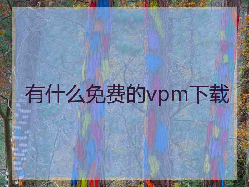 有什么免费的vpm下载