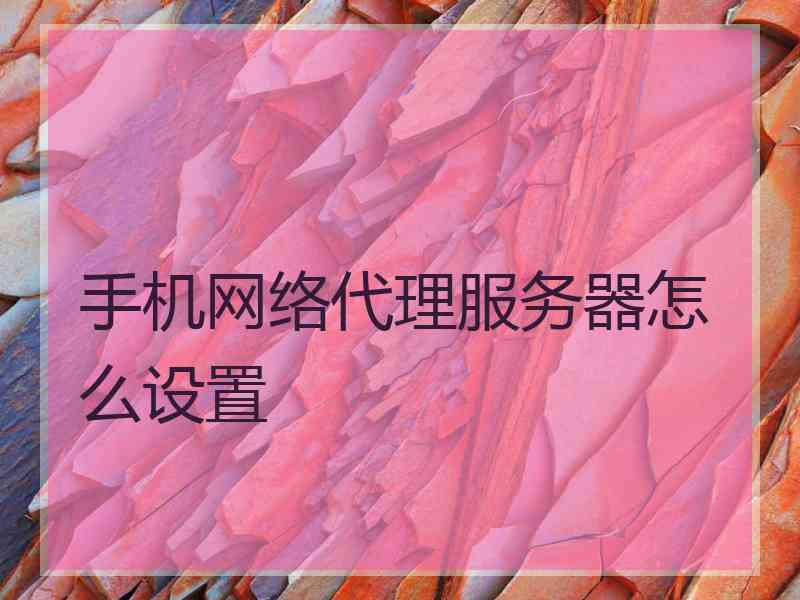 手机网络代理服务器怎么设置