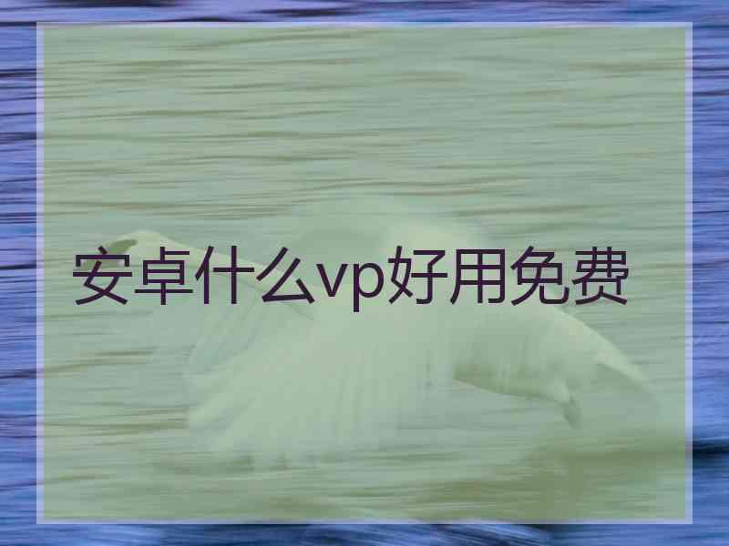 安卓什么vp好用免费