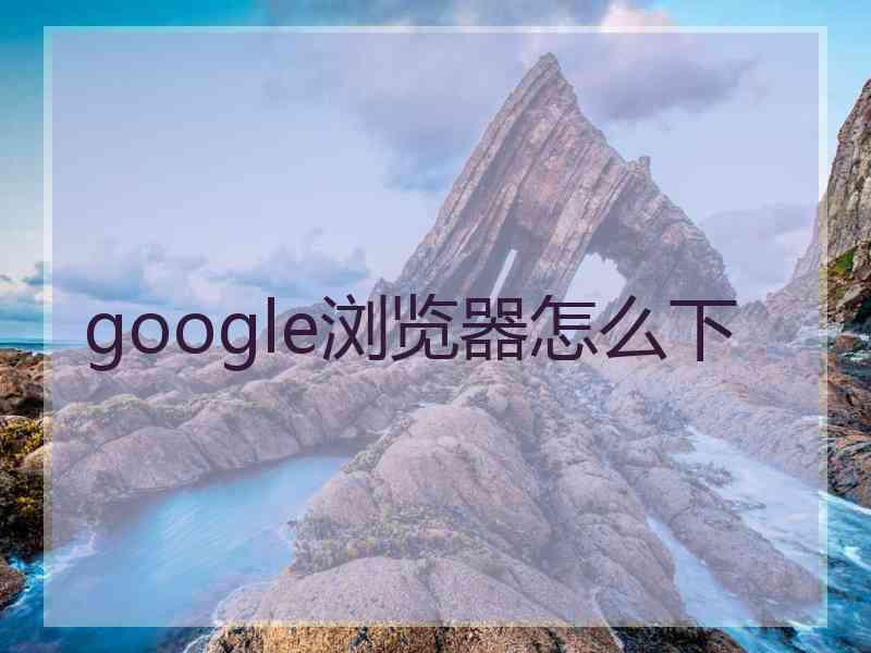 google浏览器怎么下