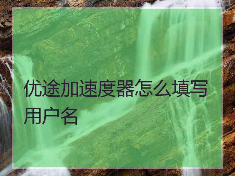 优途加速度器怎么填写用户名