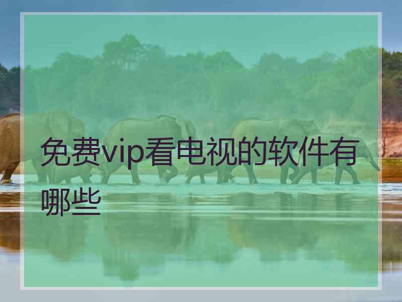 免费vip看电视的软件有哪些