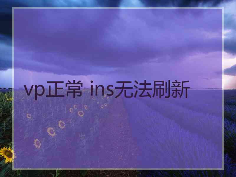 vp正常 ins无法刷新