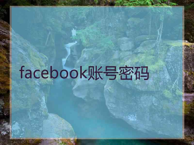 facebook账号密码