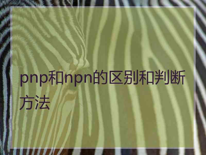 pnp和npn的区别和判断方法