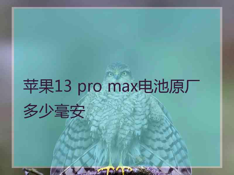 苹果13 pro max电池原厂多少毫安