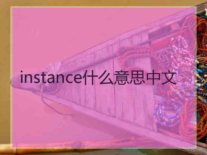 instance什么意思中文