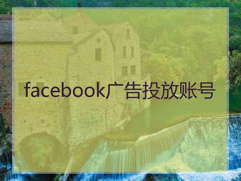 facebook广告投放账号