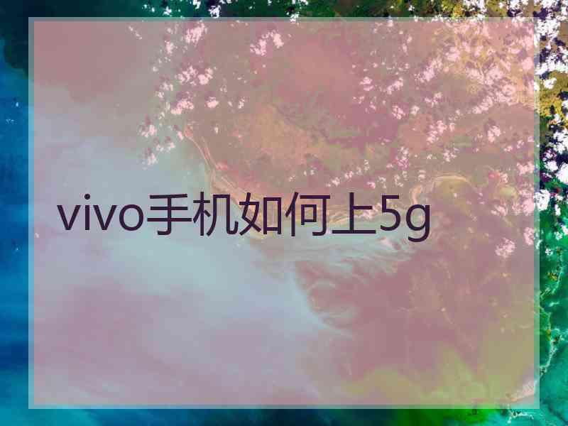 vivo手机如何上5g