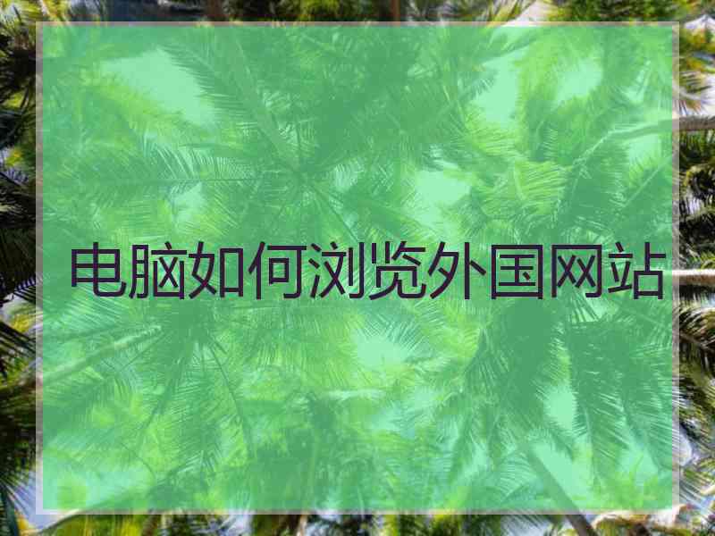 电脑如何浏览外国网站