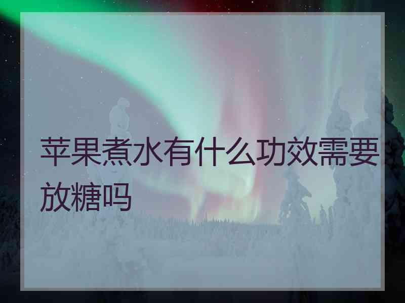 苹果煮水有什么功效需要放糖吗