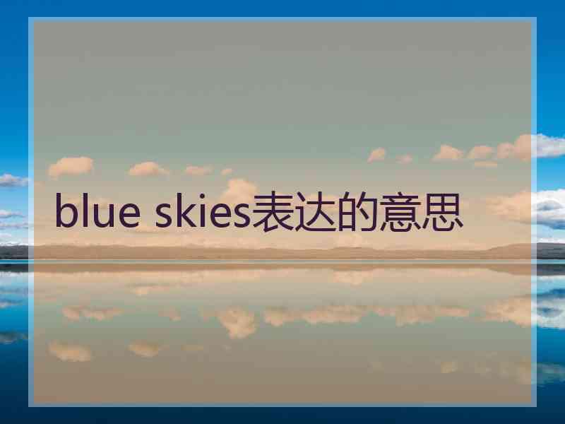 blue skies表达的意思