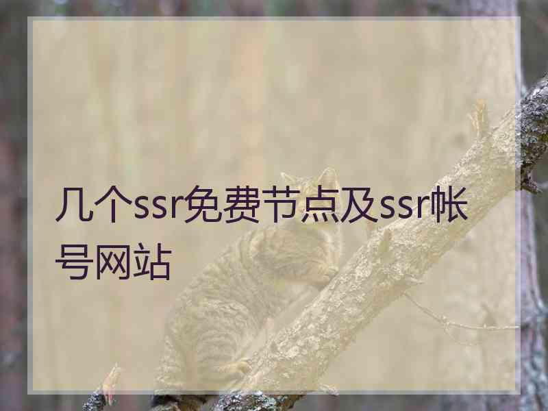 几个ssr免费节点及ssr帐号网站