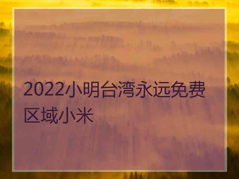 2022小明台湾永远免费区域小米