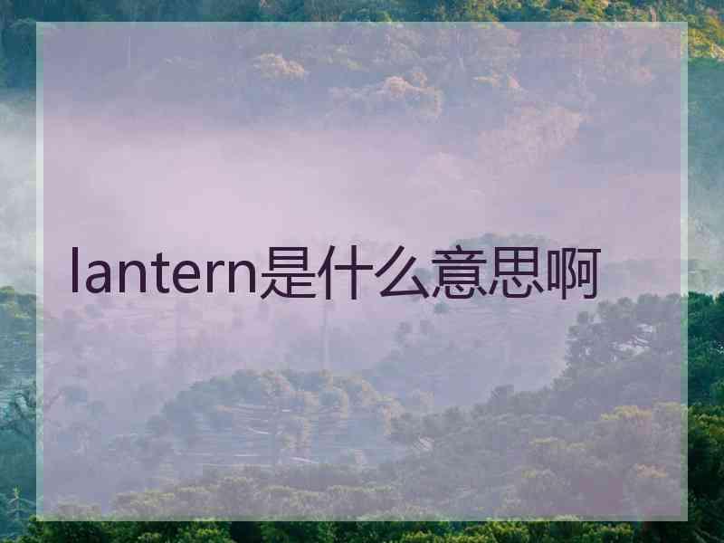 lantern是什么意思啊