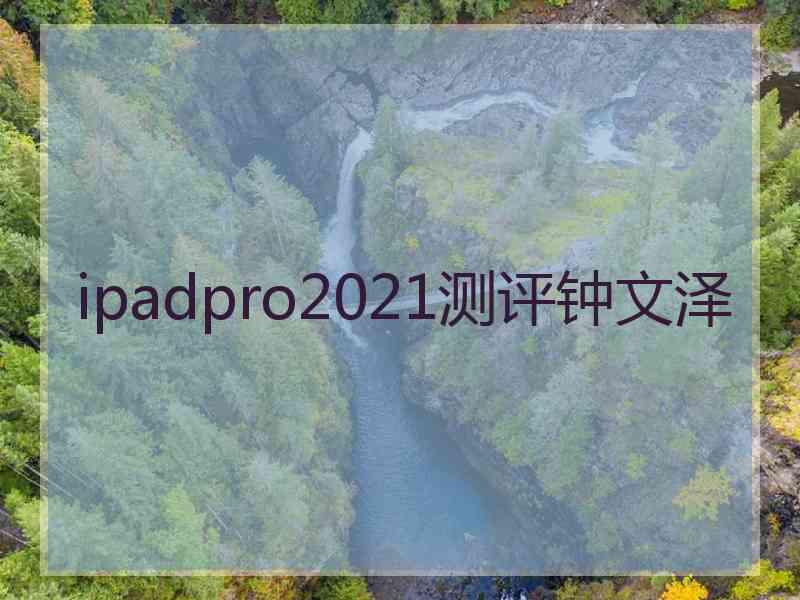 ipadpro2021测评钟文泽