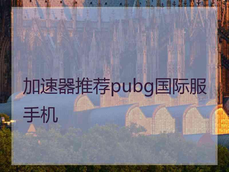 加速器推荐pubg国际服手机