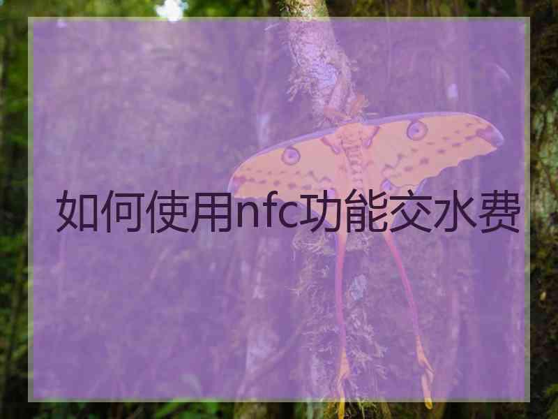 如何使用nfc功能交水费