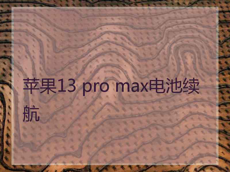 苹果13 pro max电池续航