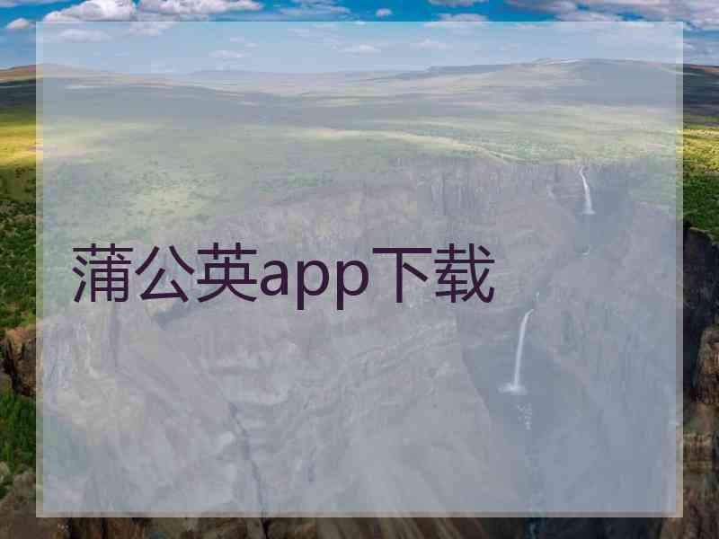 蒲公英app下载