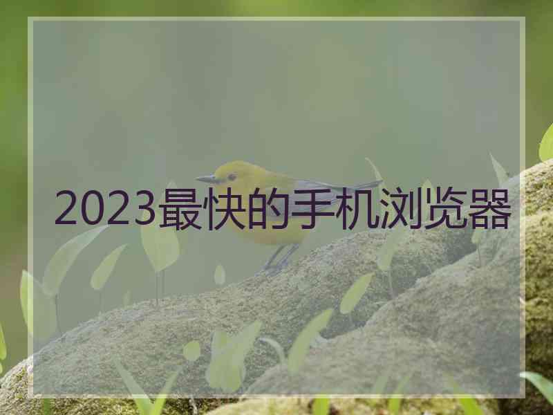 2023最快的手机浏览器