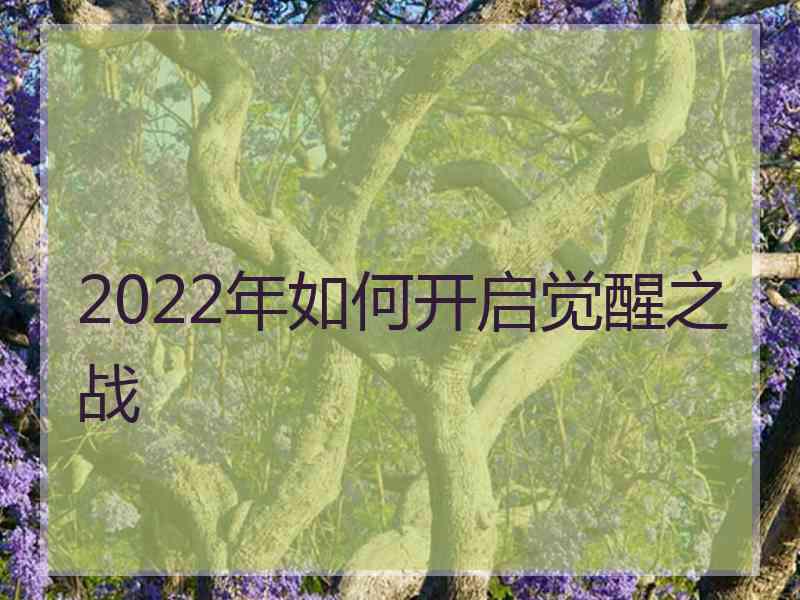 2022年如何开启觉醒之战