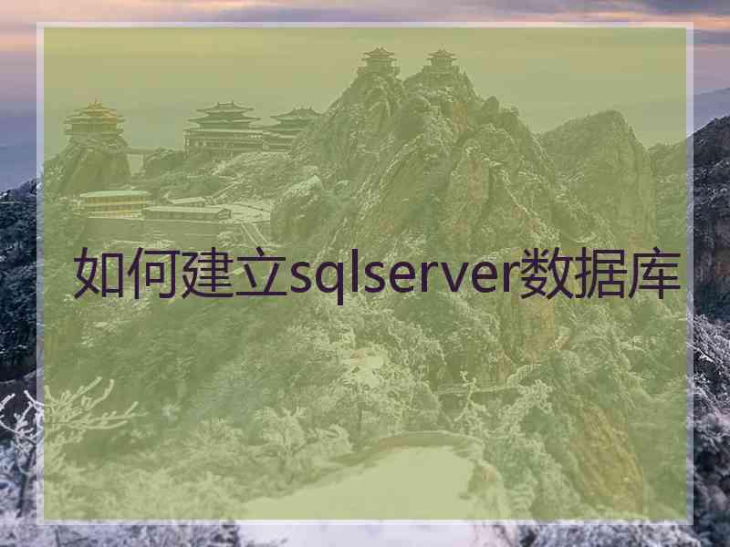 如何建立sqlserver数据库