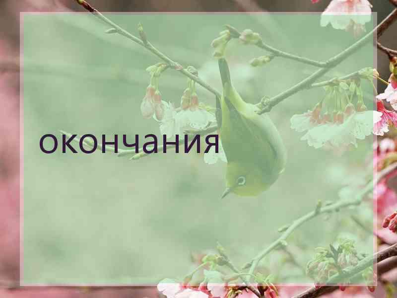 окончания