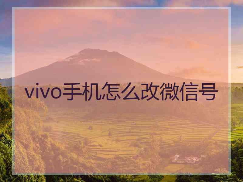 vivo手机怎么改微信号