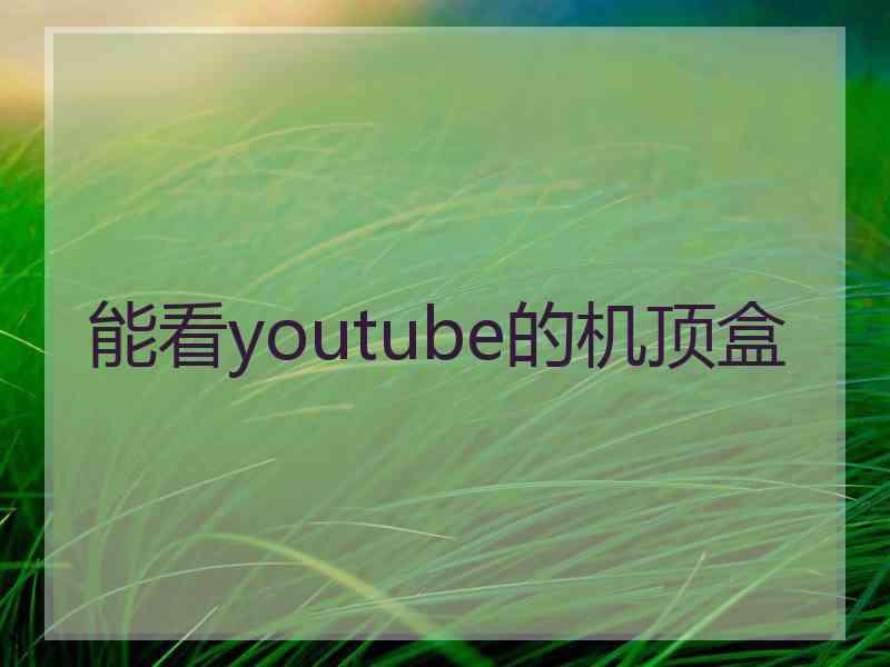 能看youtube的机顶盒