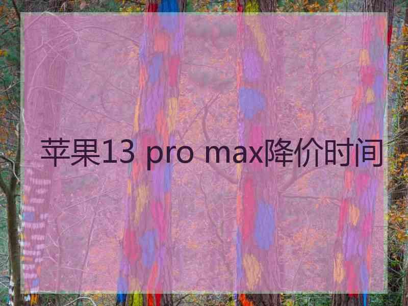 苹果13 pro max降价时间