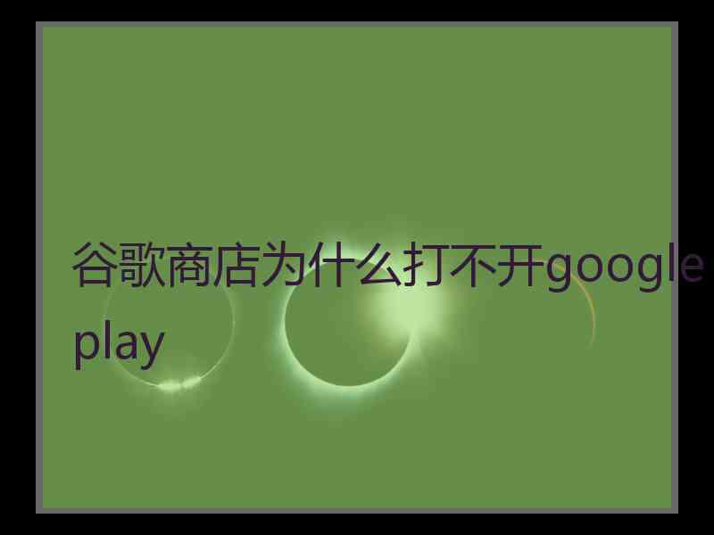 谷歌商店为什么打不开googleplay