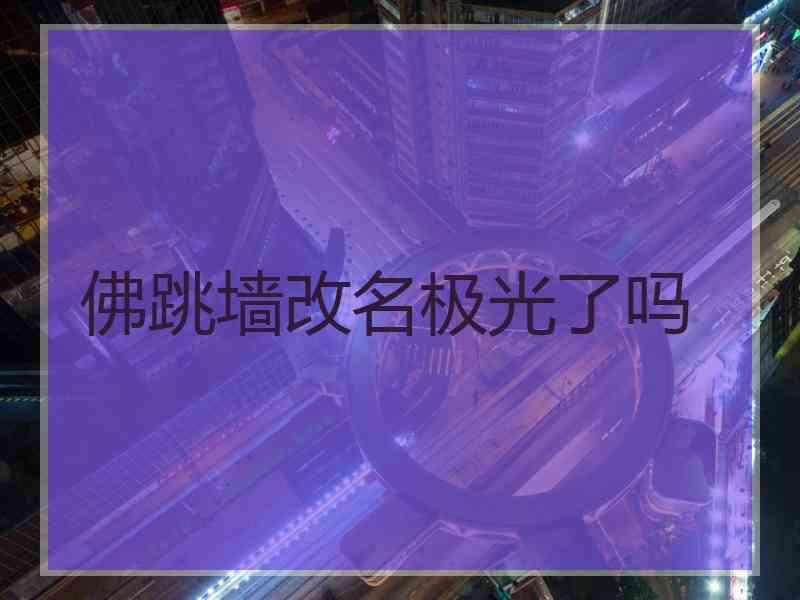 佛跳墙改名极光了吗