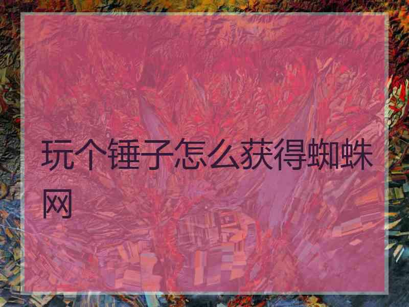 玩个锤子怎么获得蜘蛛网