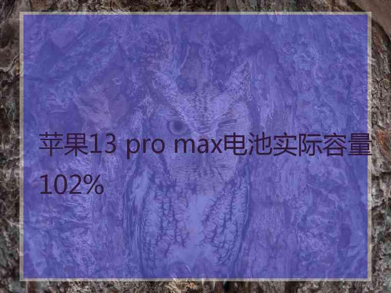 苹果13 pro max电池实际容量102%