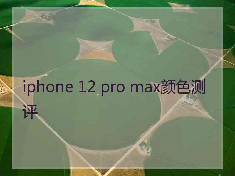 iphone 12 pro max颜色测评